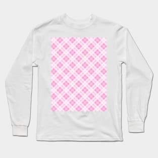 Pink tartan Christmas plaid winter holidays pattern Long Sleeve T-Shirt